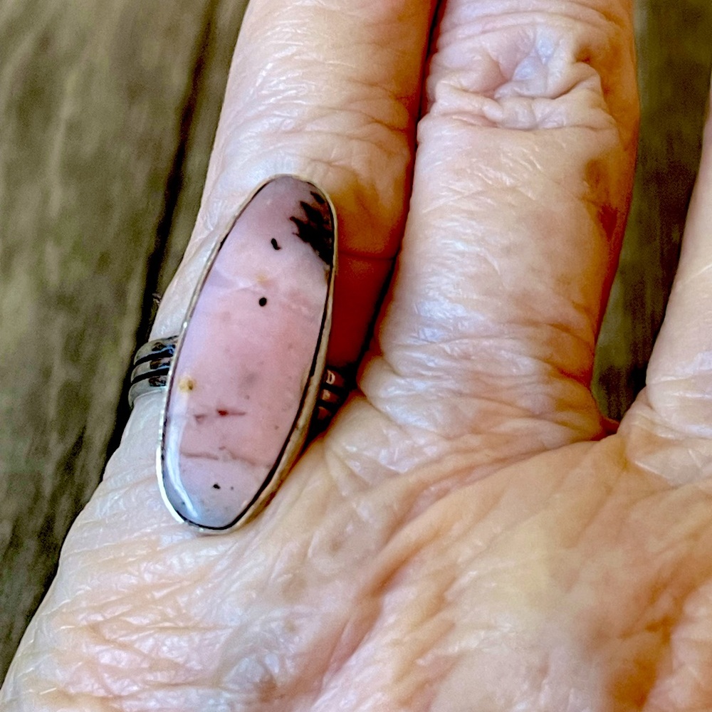 Pink Peruvian Opal Ring - image 2